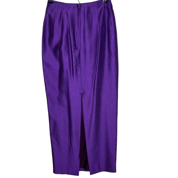 1960s Bianchi Two Piece Formal Dupioni Silk Power Suit Maxi Skirt Blouse Small - Picture 9 of 16